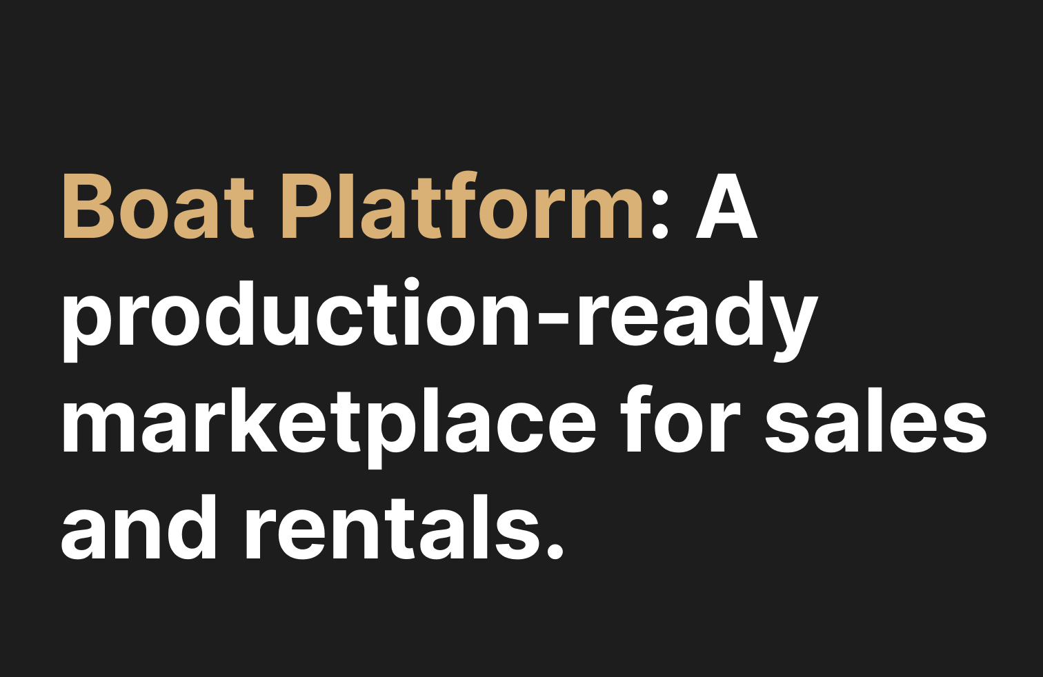Boat Platform: A production-ready marketplace for sales and rentals.